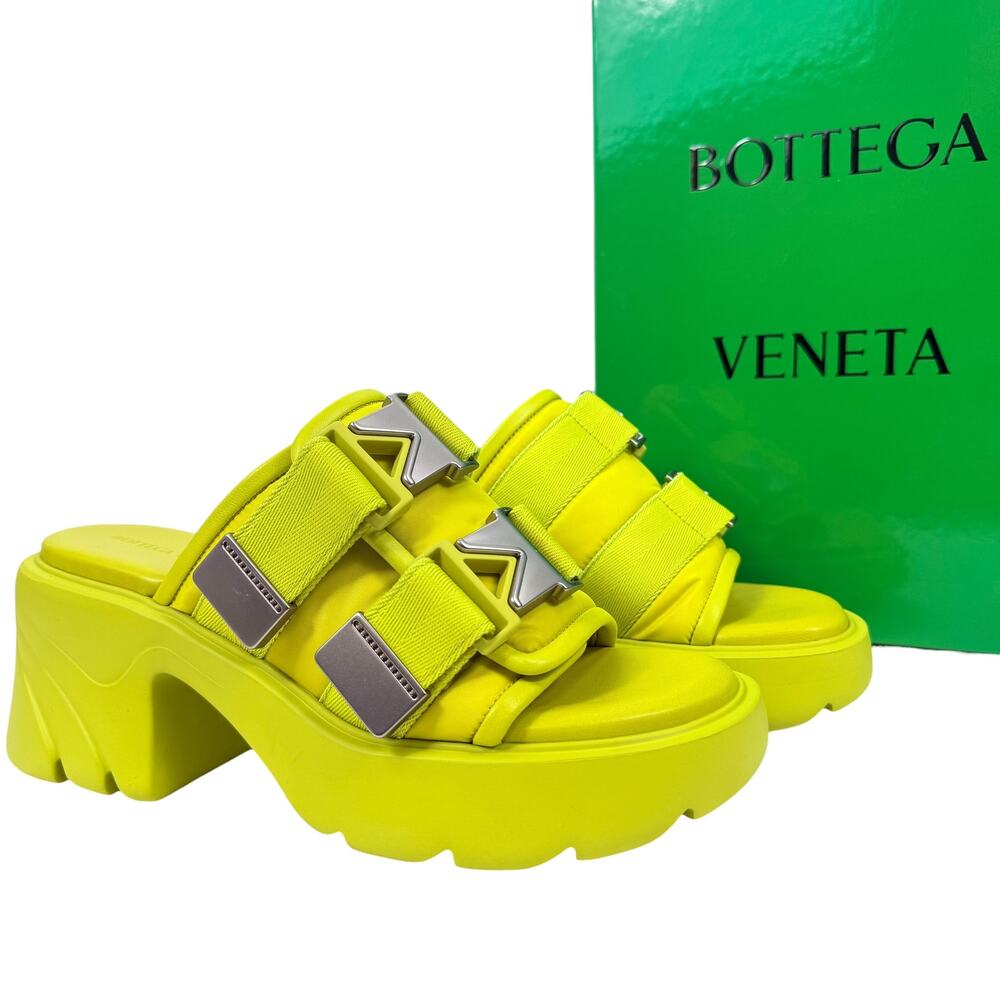 New Bottega Veneta Flash Buckle Padded Sole Mule Sandals Kiwi Size 41 - Picture 2 of 10
